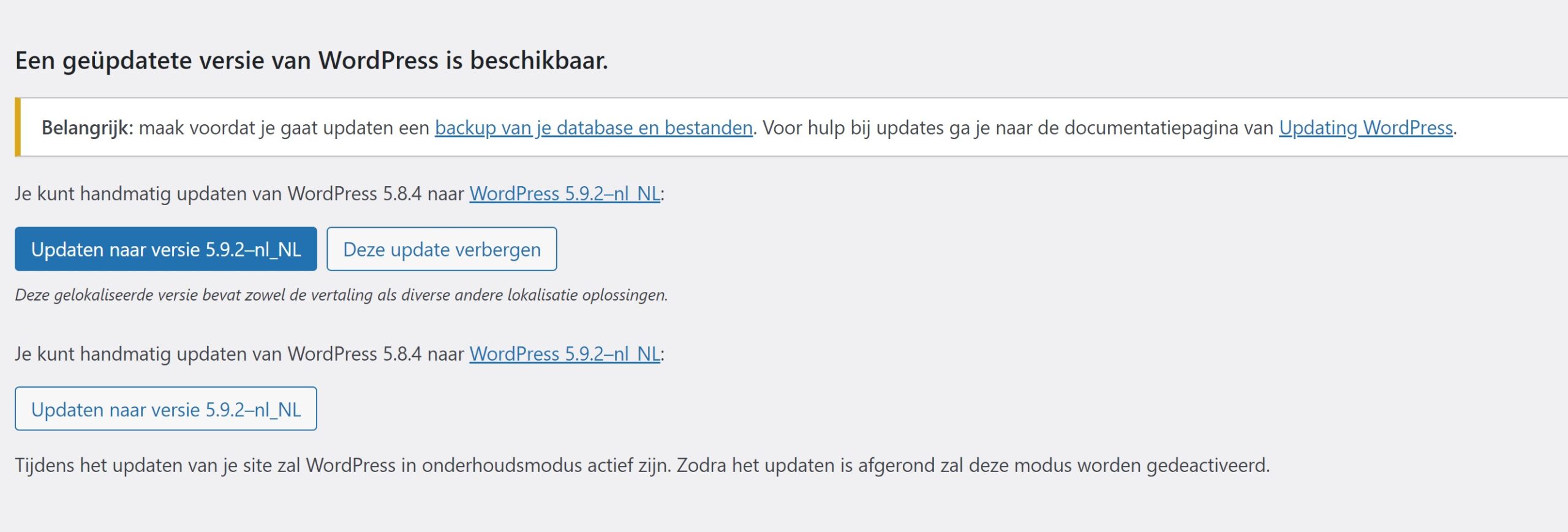 Wordpress-onderhoud